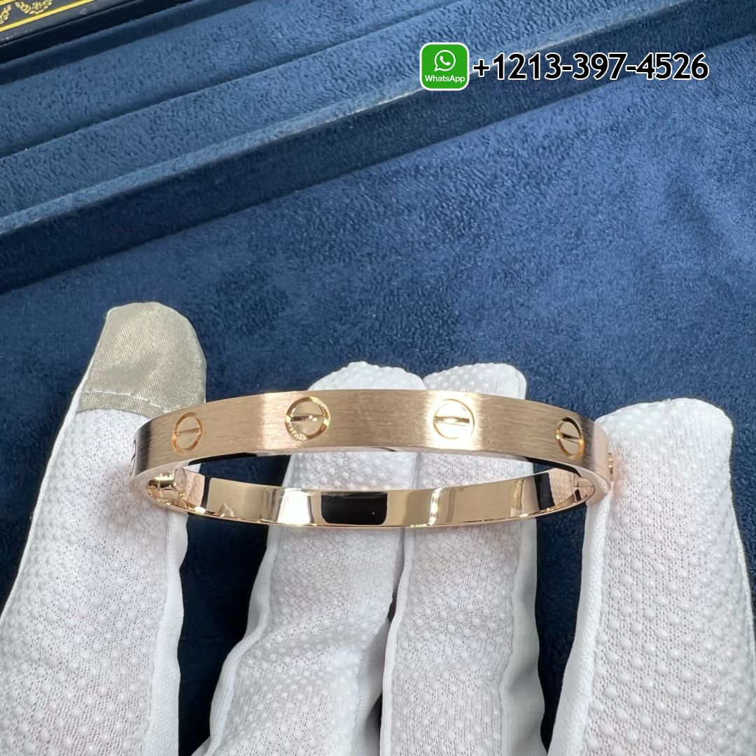 Cartier Solid 18k Rose Gold Classic Model Brushed Love Bracelet B6079917