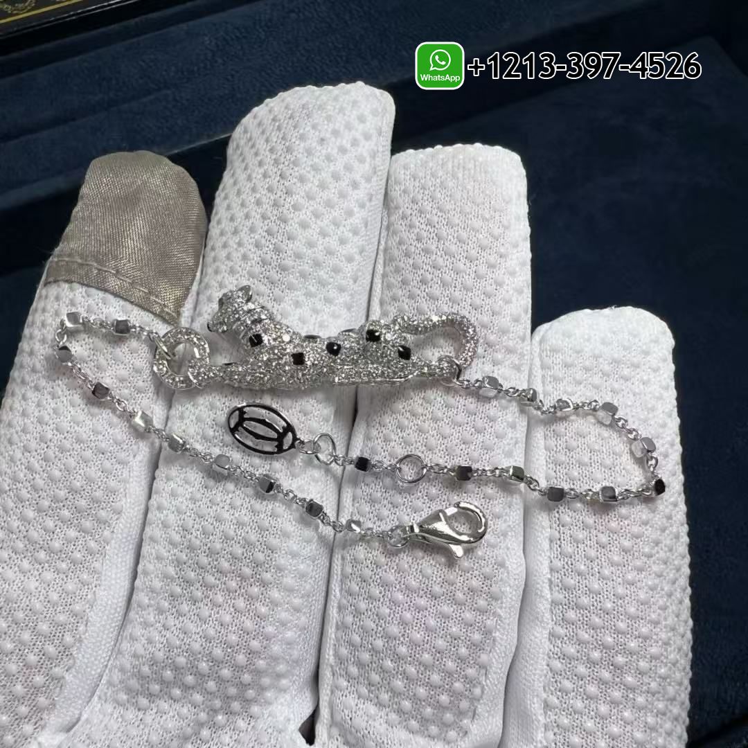 Cartier 18k White Gold Diamond Paved Panthère de Cartier Bracelet N6710516
