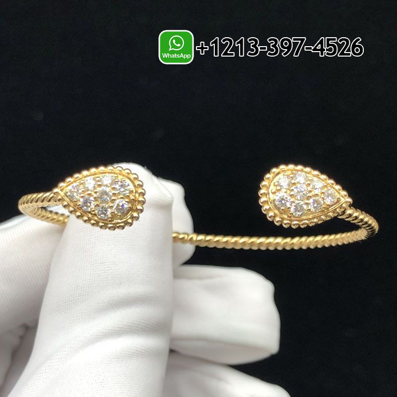 Boucheron 18k Yellow Gold Diamond Serpent Bohème S Motifs Bracelet JBT00817