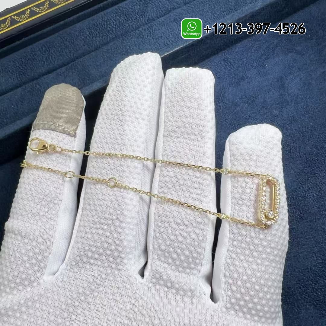 Messika 18k Yellow Gold Move Uno Pavé Diamond Bracelet