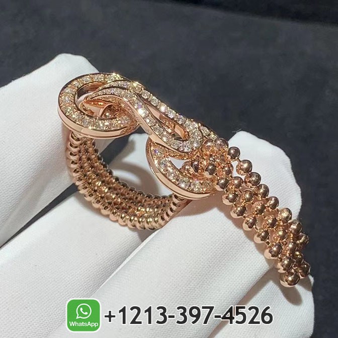 Cartier Agrafe 18k Rose Gold Pave Diamonds Tassel Ring N4780852