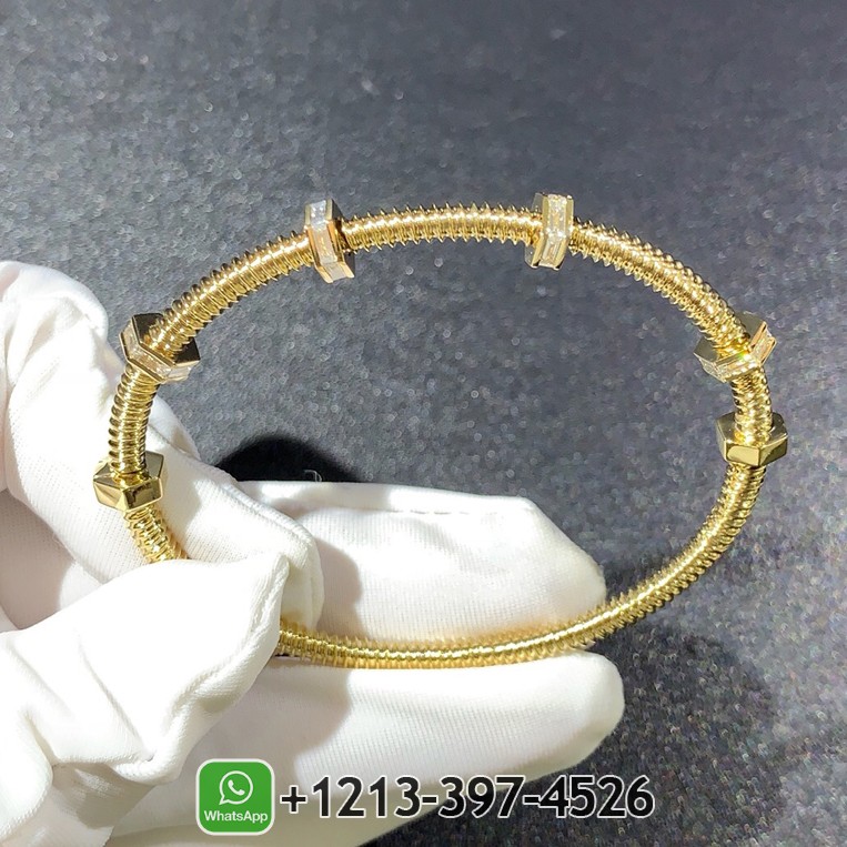 Custom Cartier 18k Yellow Gold Ecrou De Cartier Diamond Bracelet