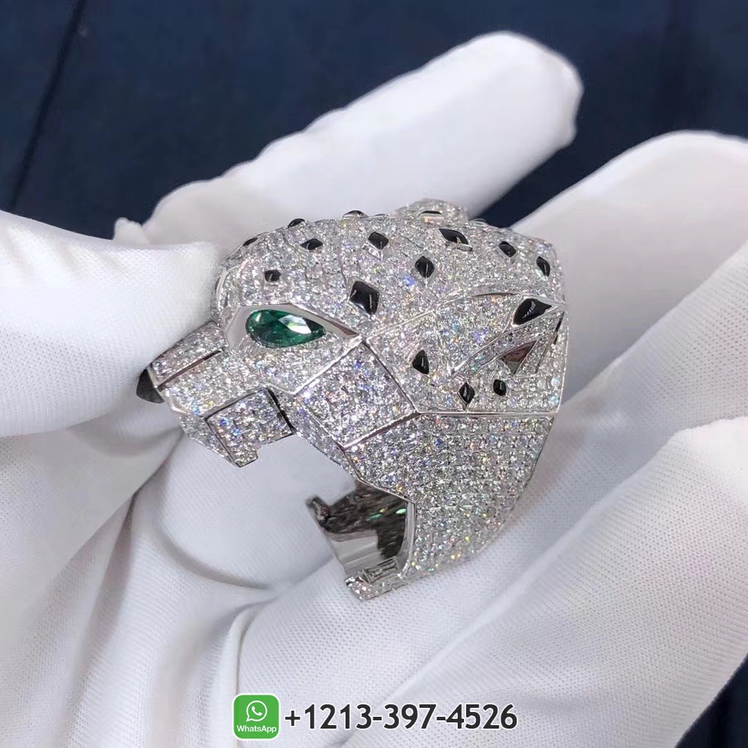 The Iconic Panther Shines Anew: Cartier’s White Gold Pavé Diamond Ring